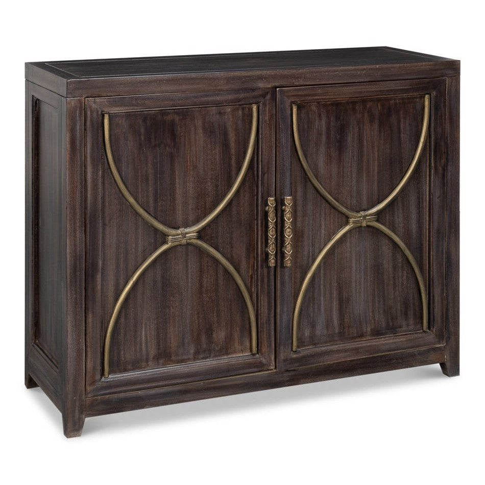 Details Acacia Wood Dark Brown 2 Door Credenza