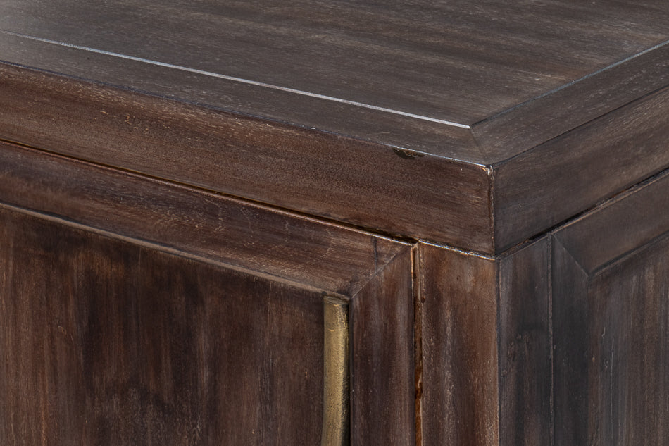 Details Acacia Wood Dark Brown 2 Door Credenza