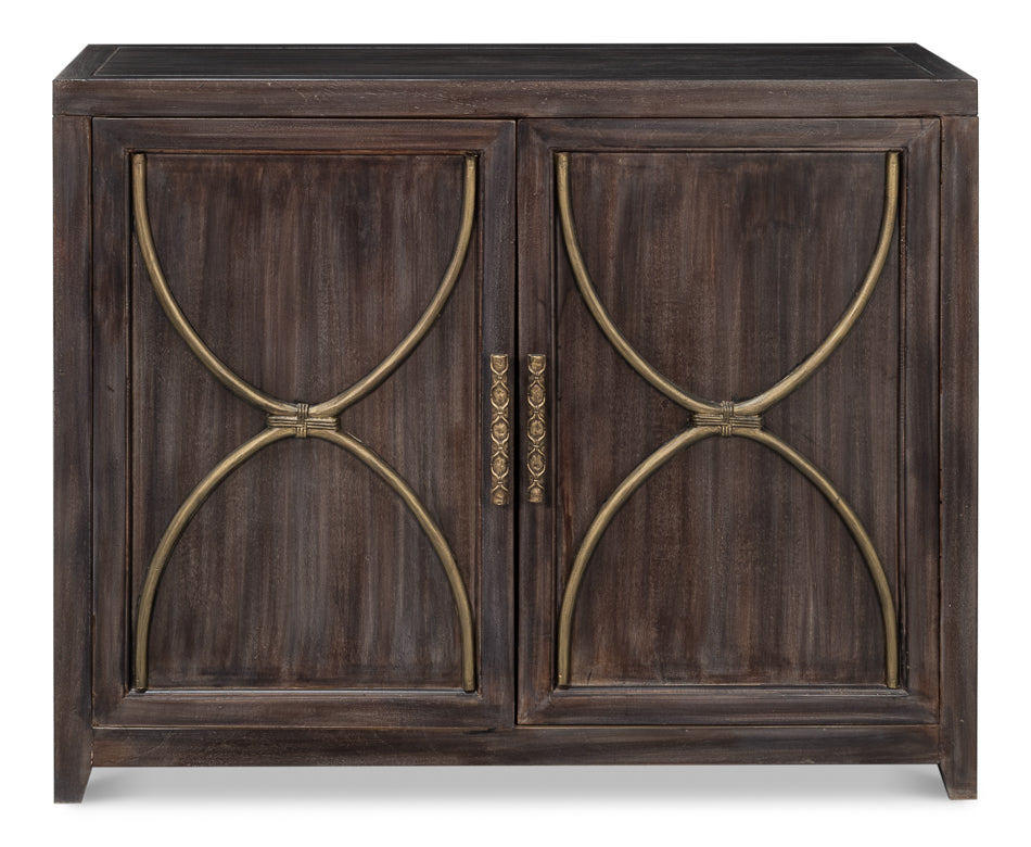 Details Acacia Wood Dark Brown 2 Door Credenza