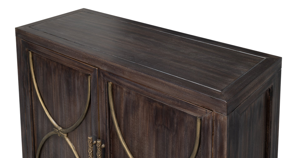 Details Acacia Wood Dark Brown 2 Door Credenza