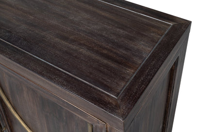 Details Acacia Wood Dark Brown 2 Door Credenza