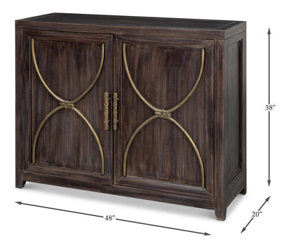 Details Acacia Wood Dark Brown 2 Door Credenza