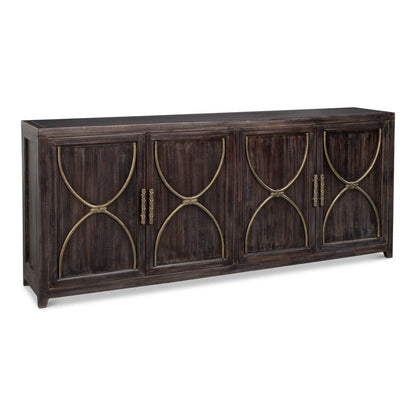 Details Acacia Wood Dark Brown Credenza