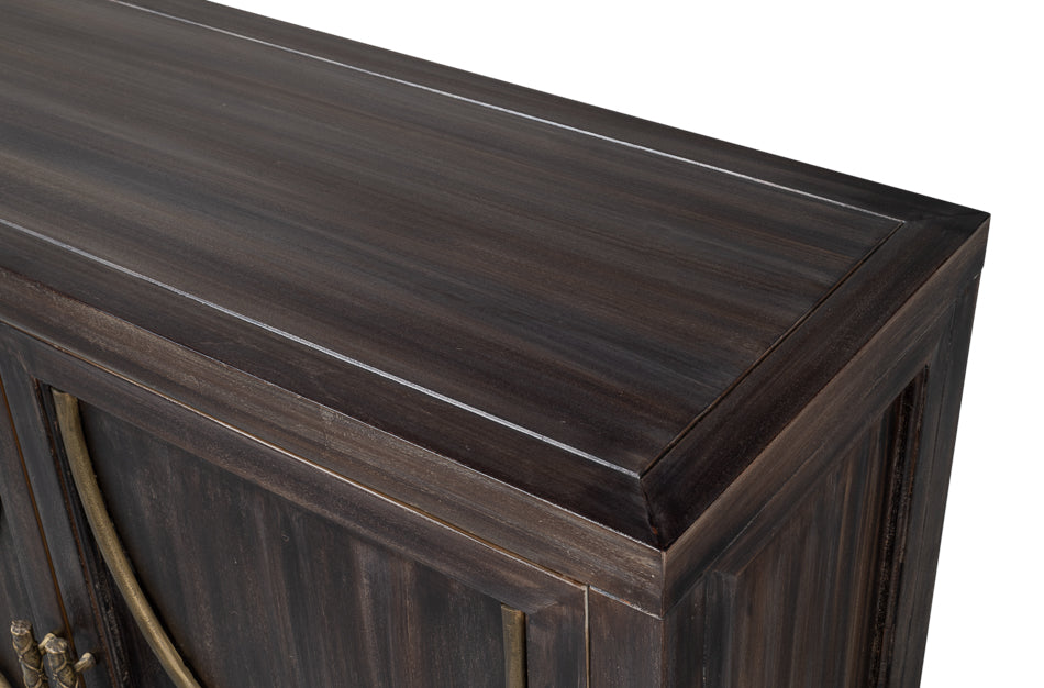 Details Acacia Wood Dark Brown Credenza