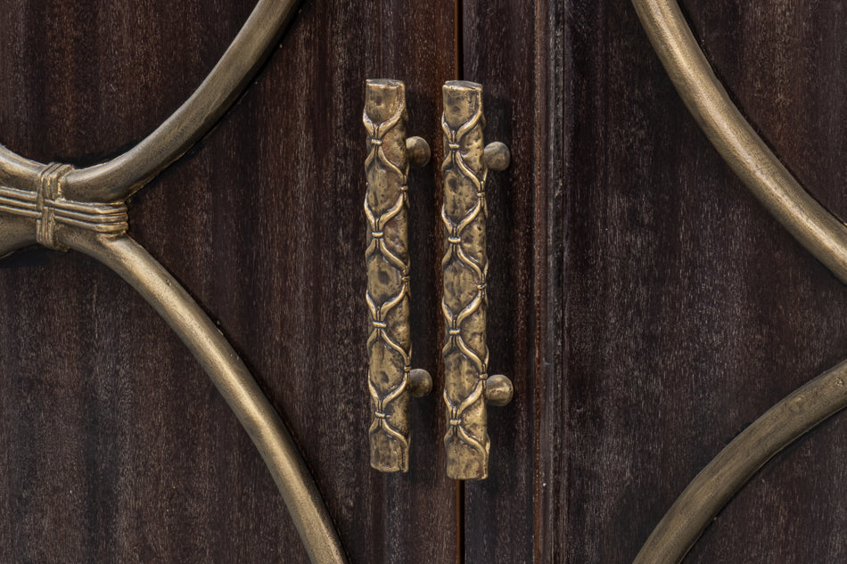 Details Acacia Wood Dark Brown Credenza