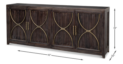 Details Acacia Wood Dark Brown Credenza