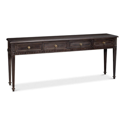 Details Acacia Wood Dark Brown Rectangular Console Table