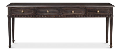 Details Acacia Wood Dark Brown Rectangular Console Table