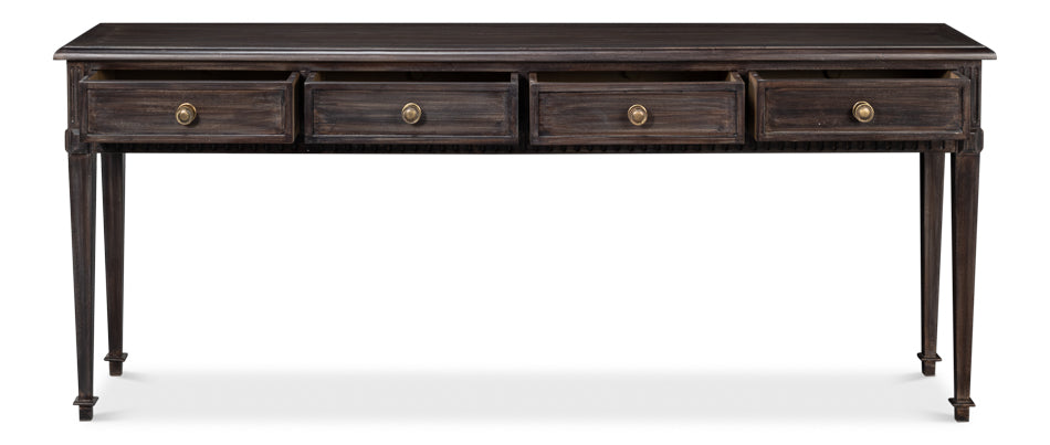 Details Acacia Wood Dark Brown Rectangular Console Table