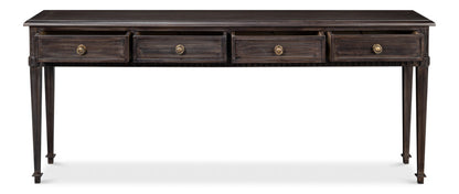 Details Acacia Wood Dark Brown Rectangular Console Table