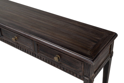 Details Acacia Wood Dark Brown Rectangular Console Table