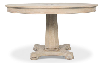 Samuel Oak Wood Beige Round Dining Table