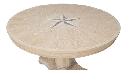 Samuel Oak Wood Beige Round Dining Table