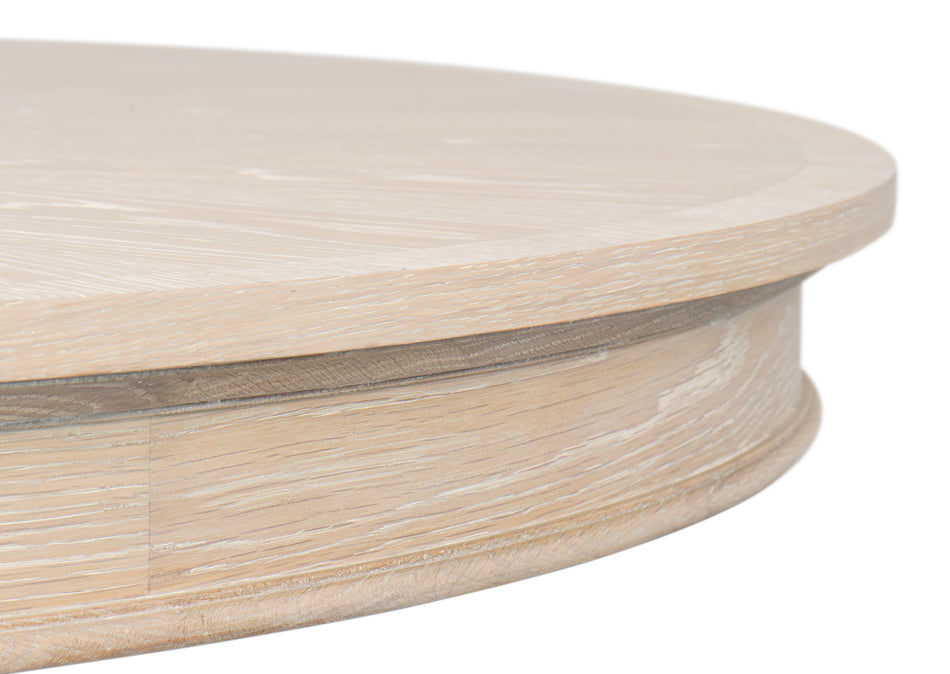 Samuel Oak Wood Beige Round Dining Table