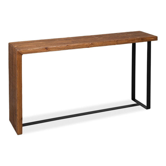 Kai Edge Reclaimed Pine and Iron Brown Rectangular Console Table