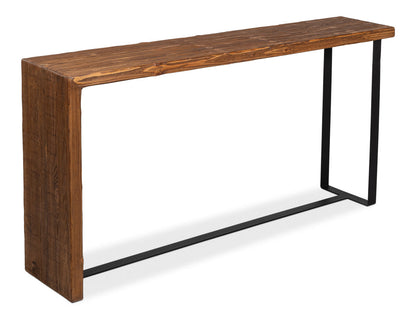 Kai Edge Reclaimed Pine and Iron Brown Rectangular Console Table