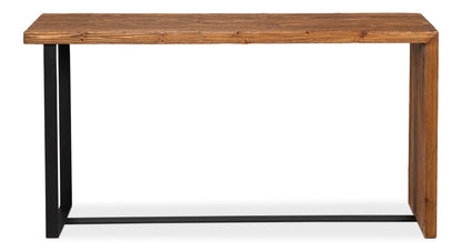 Kai Edge Reclaimed Pine and Iron Brown Rectangular Console Table