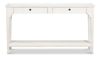 Jude Bungalow Pine White Rectangular Console Table