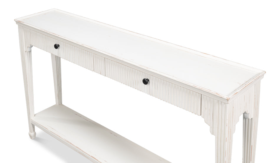 Jude Bungalow Pine White Rectangular Console Table