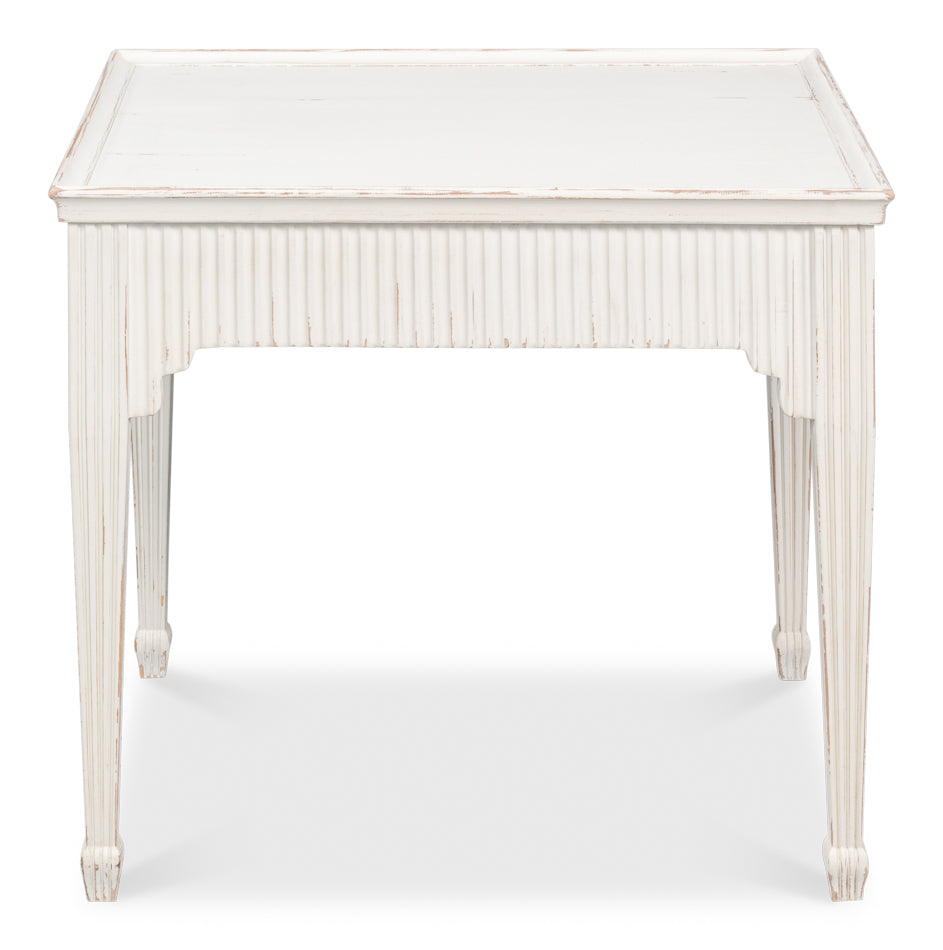 Jude Bungalow Pine White Rectangular Side Table