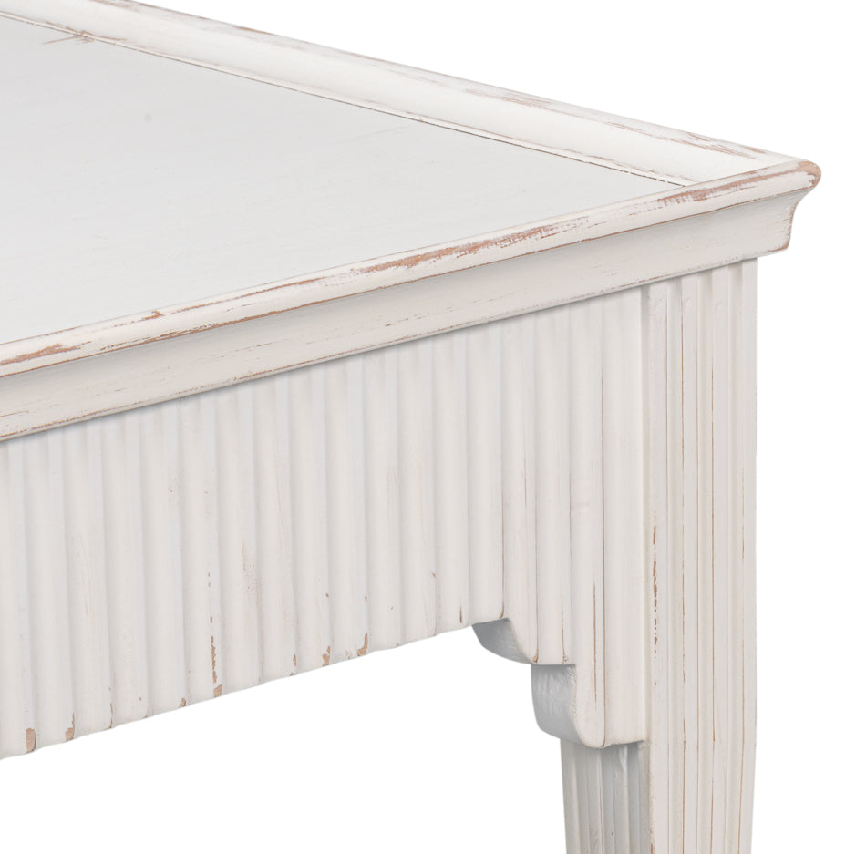 Jude Bungalow Pine White Rectangular Side Table