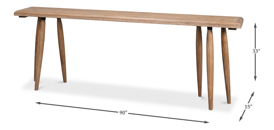 Magnus Ash Wood Brown Rectangular Console Table