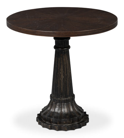 Alister Mango Wood Dark Brown Round End Table