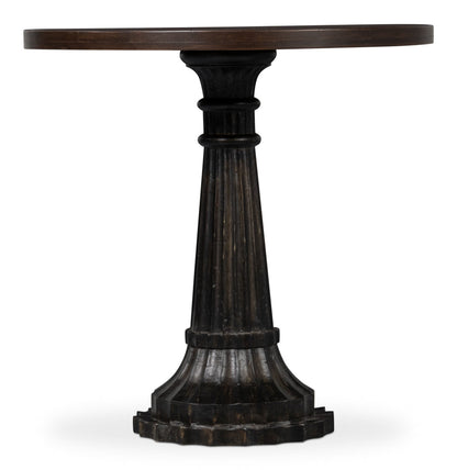 Alister Mango Wood Dark Brown Round End Table