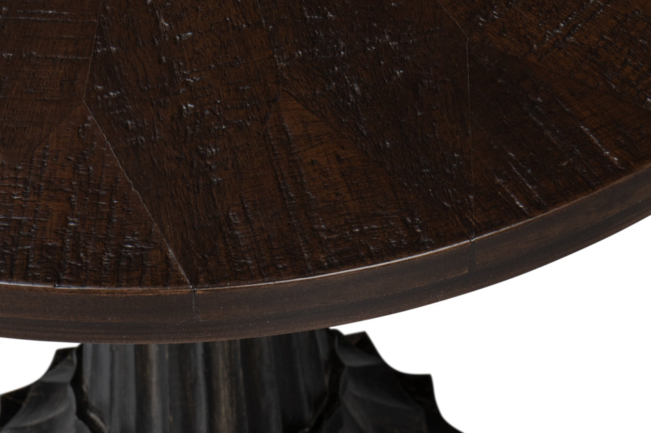 Alister Mango Wood Dark Brown Round End Table