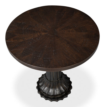 Alister Mango Wood Dark Brown Round End Table