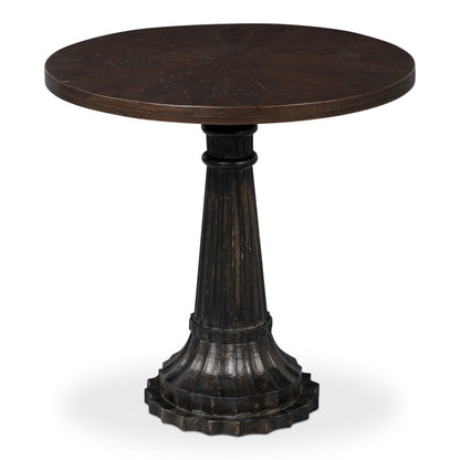 Alister Mango Wood Dark Brown Round End Table