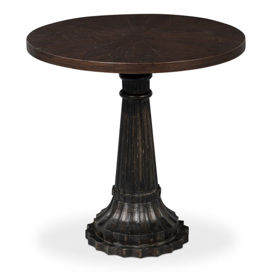 Alister Mango Wood Dark Brown Round End Table