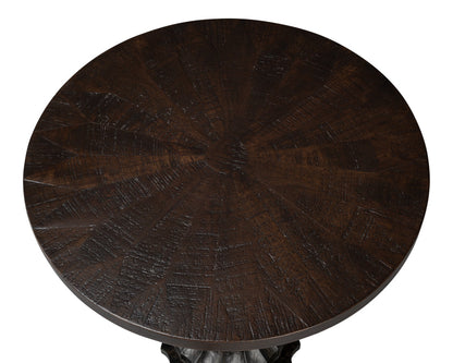 Alister Mango Wood Dark Brown Round End Table