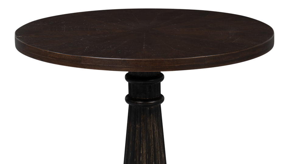 Alister Mango Wood Dark Brown Round End Table