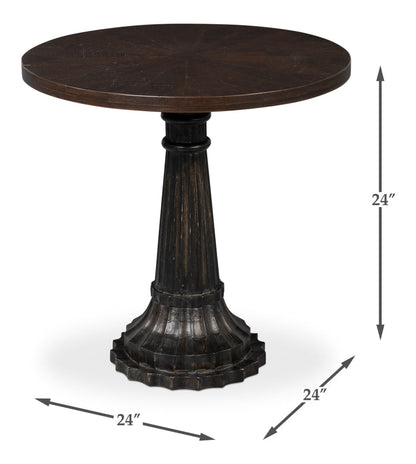 Alister Mango Wood Dark Brown Round End Table