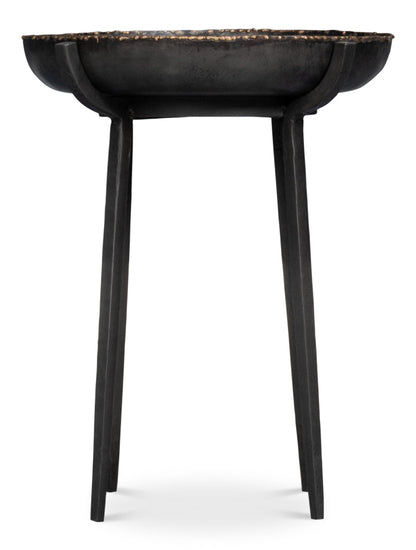 Beckham Metal Black Round End Table