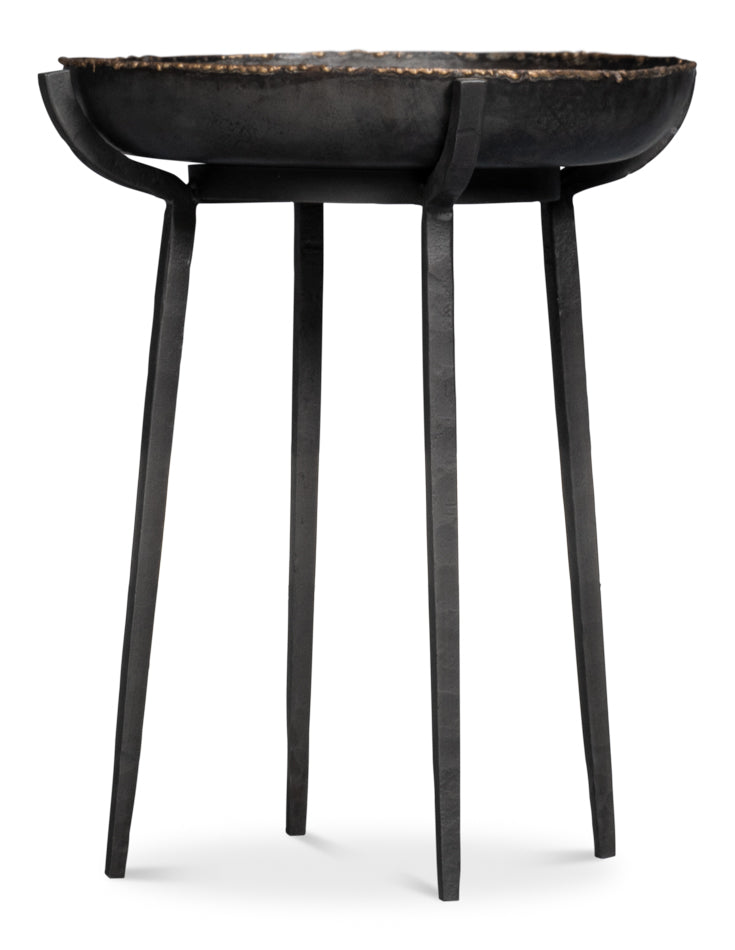 Beckham Metal Black Round End Table