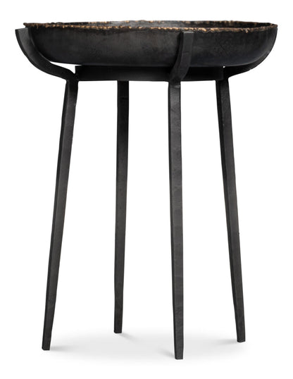 Beckham Metal Black Round End Table