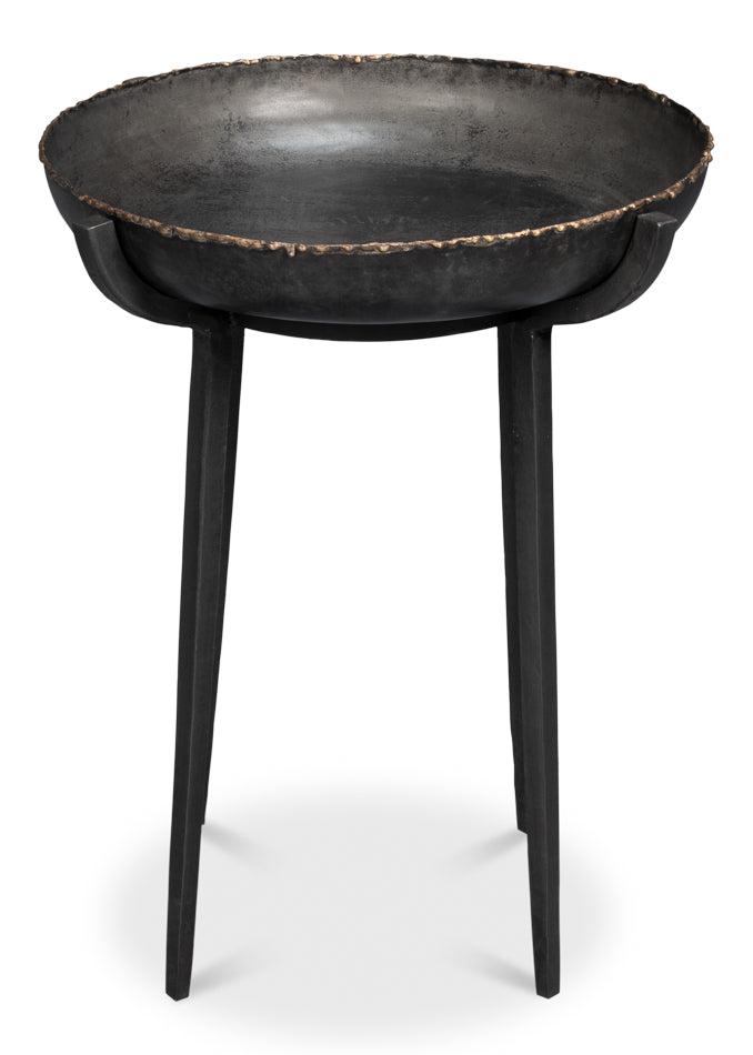 Beckham Metal Black Round End Table