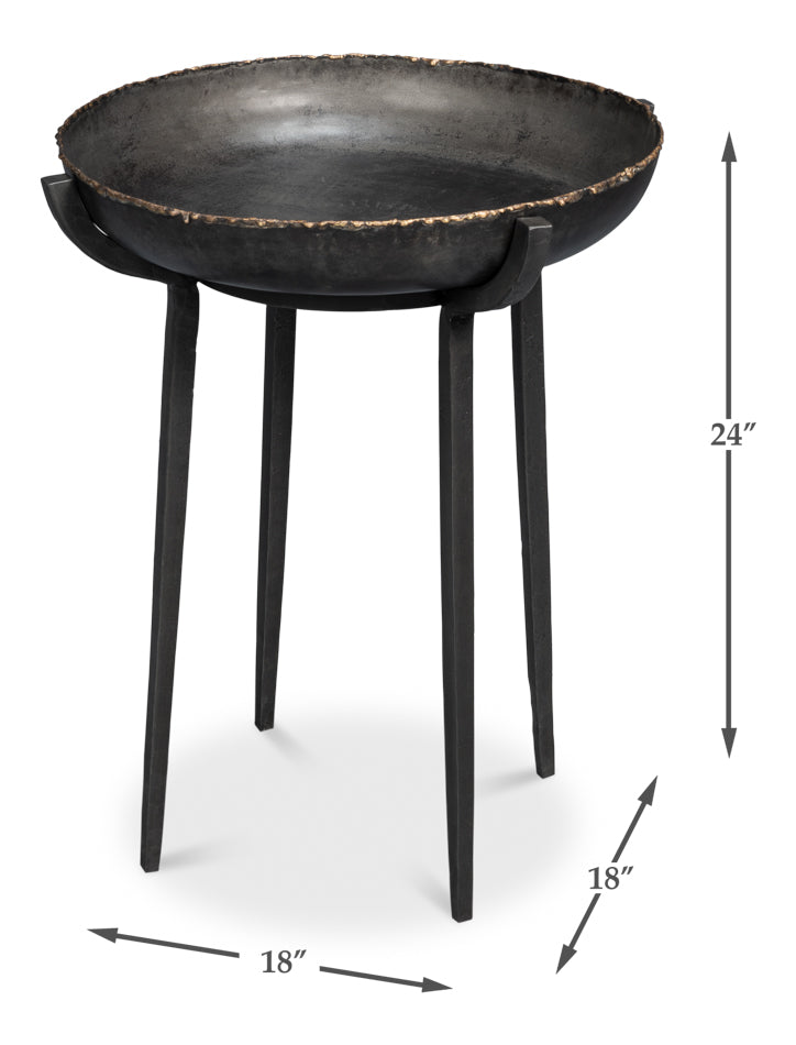 Beckham Metal Black Round End Table