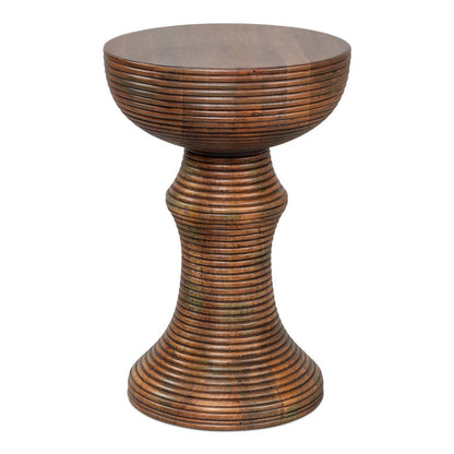 Kayan Mango Wood Brown Round End Table