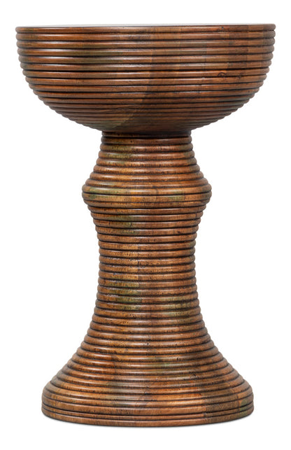 Kayan Mango Wood Brown Round End Table