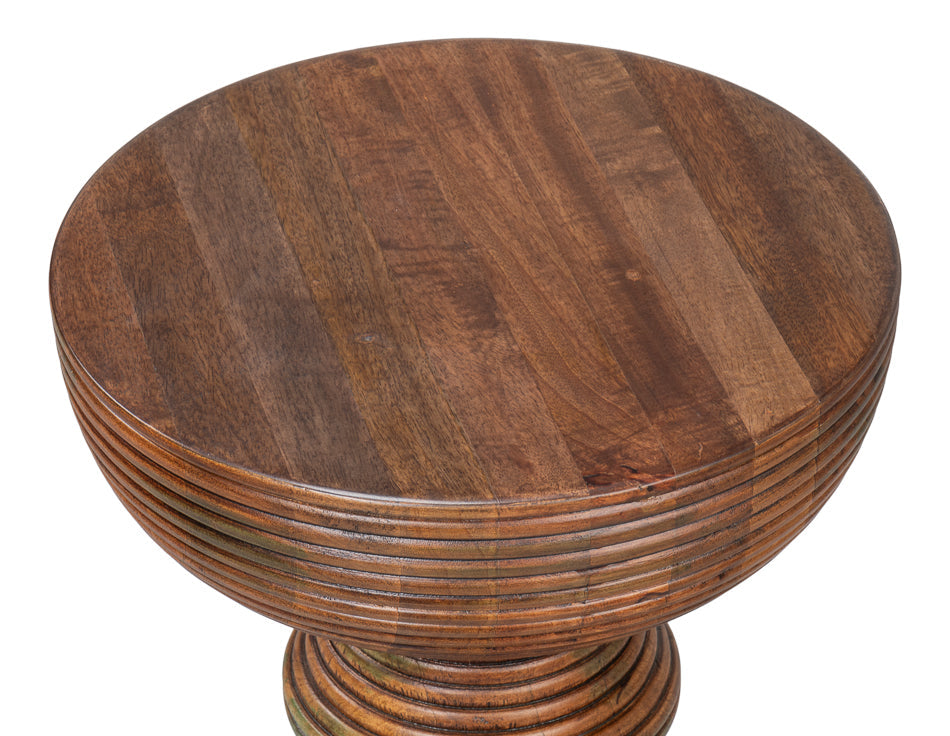 Kayan Mango Wood Brown Round End Table