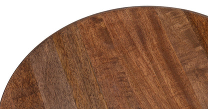 Kayan Mango Wood Brown Round End Table