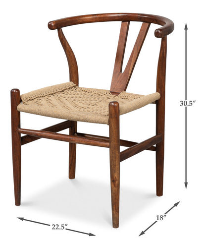 Mao Acacia Wood Reddish Brown Armless Chair