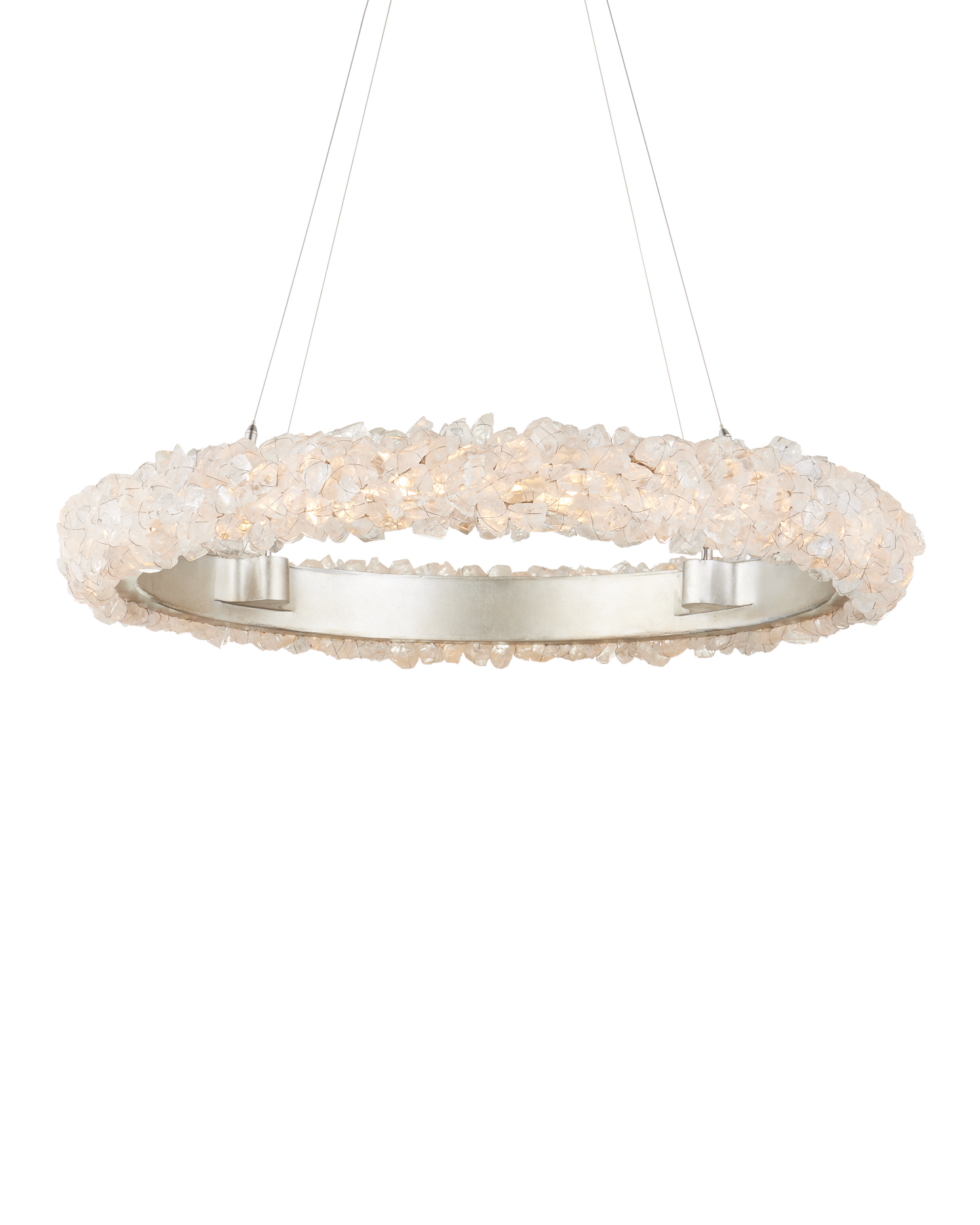 Iconoclast Iron and Rock Crystal Silver Chandelier