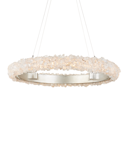 Iconoclast Iron and Rock Crystal Silver Chandelier