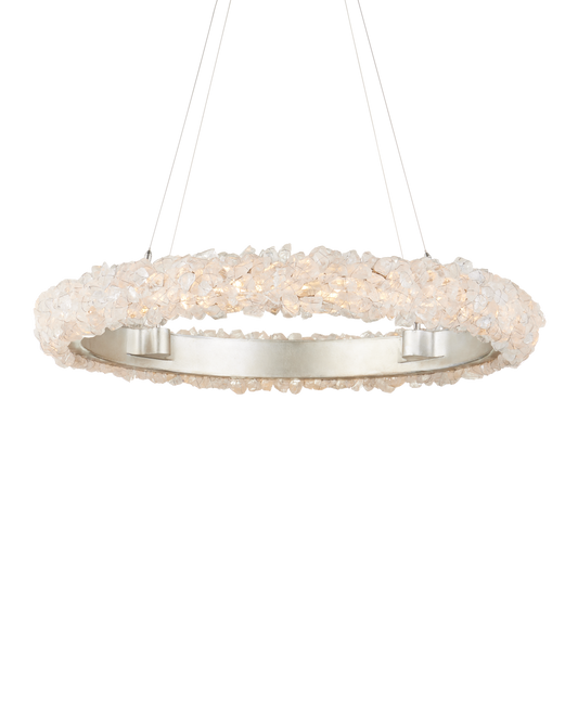 Iconoclast Iron and Rock Crystal Silver Chandelier