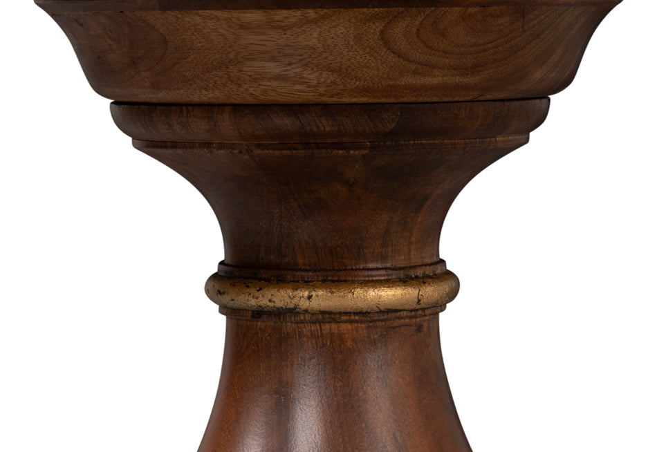 Elizabeth Mango Wood Reddish Brown Round End Table