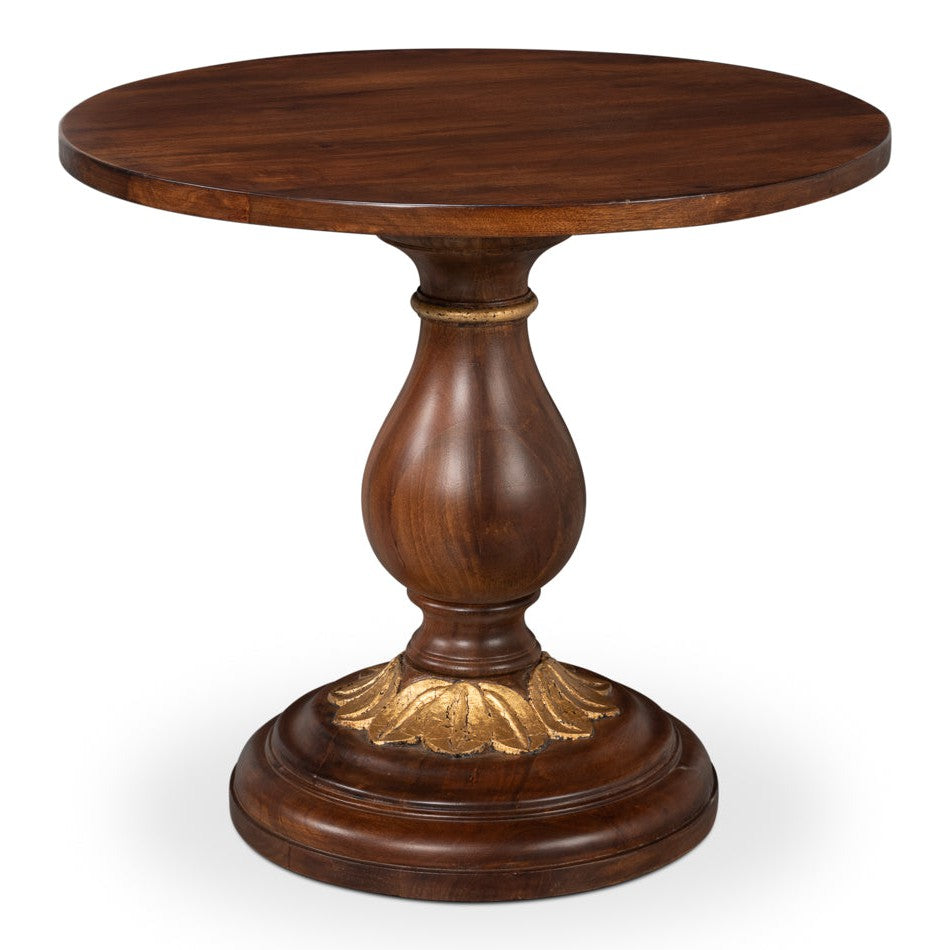 Elizabeth Mango Wood Reddish Brown Round End Table